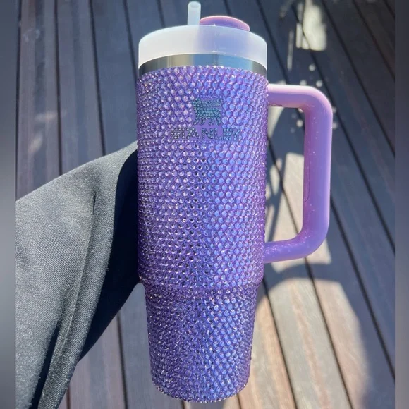 PURPLE Bedazzled Bling 30oz Tumbler - Picture 3 of 7